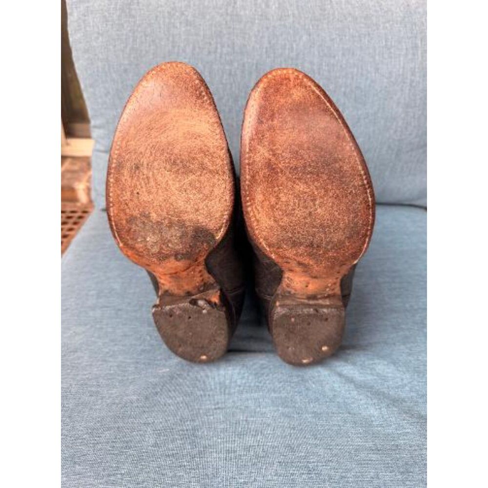 π€ Vintage Tony Lama 6002 Black Western Cowboy Boots Womenβs 8B - Picture 5 of 7